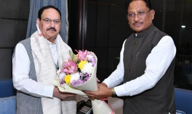 मुख्यमंत्री विष्णुदेव साय ने केंद्रीय स्वास्थ्य मंत्री और भाजपा के राष्ट्रीय अध्यक्ष जेपी नड्डा से की सौजन्य भेंट