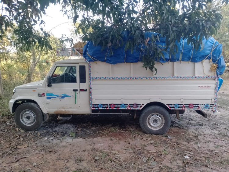 उड़ीसा से धान लाकर जशपुर जिले की खरीदी केंद्र में खपाने की थी तैयारी  पुलिस ने उड़िसा से 30 क्विंटल धान को लेकर आ रहे पिकअप को जप्त कर जिला प्रशासन को सौंपा है