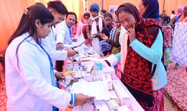 बगीचा में आयोजित मेगा हेल्थ कैंप में 1100 से अधिक मरीजों का हुआ नि:शुल्क स्वास्थ्य परीक्षण  आवश्यक लैब टेस्ट सहित निशुल्क दवाइयों का भी किया गया वितरण