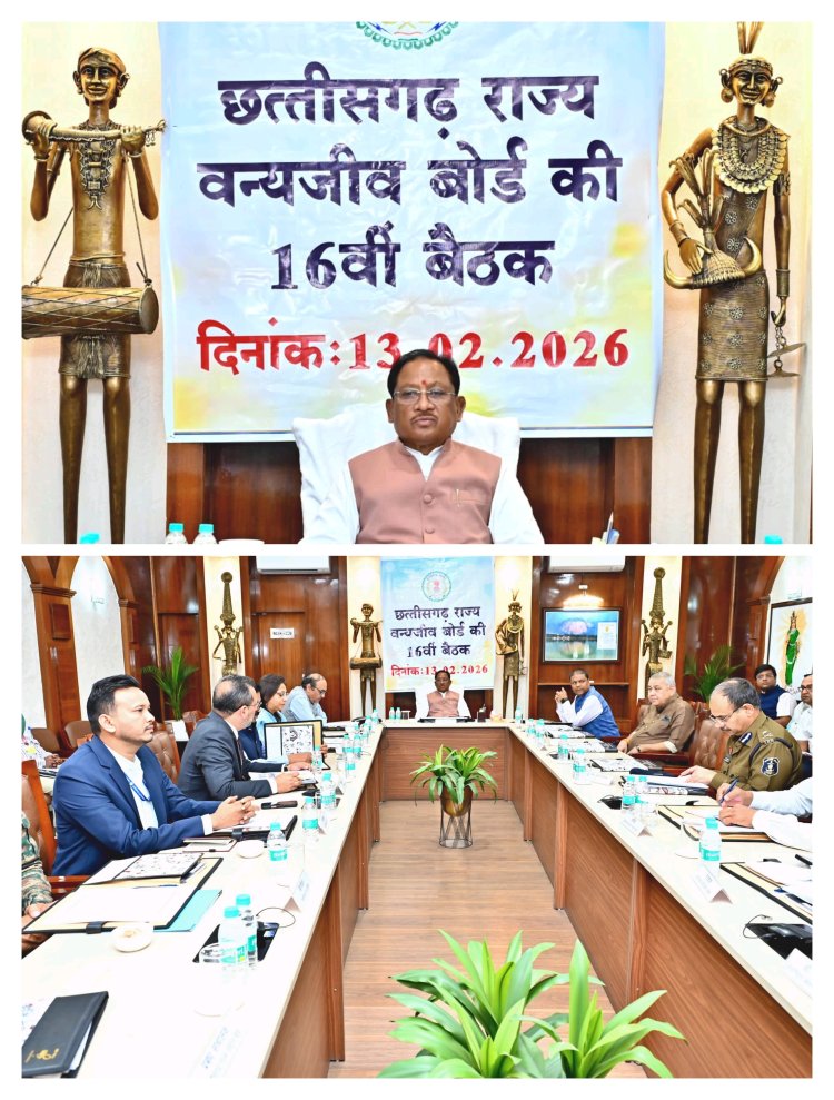 *वन्यजीवों के प्राकृतिक आवास की सुरक्षा और सह-अस्तित्व के सिद्धांतों के अनुरूप हो सभी गतिविधियों का संचालन : मुख्यमंत्री  साय*  *मुख्यमंत्री विष्णु देव साय की अध्यक्षता में छत्तीसगढ़ राज्य वन्य जीव बोर्ड की बैठक संपन्न*