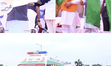 *छत्तीसगढ़ की स्वास्थ्य सेवाओं के लिए बड़ा दिन*  *प्रदेश की लाइफलाइन हुई सशक्त: मुख्यमंत्री विष्णुदेव साय ने 370 नई एम्बुलेंस को दिखाई हरी झंडी*