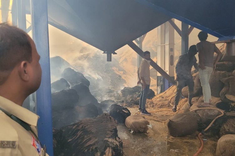 *राइस मिल में भीषण आग, तीन फायर ब्रिगेड मौके पर – मधुमक्खियों के छत्तों से बढ़ा खतरा, कर्मचारियों और दमकल कर्मियों में दहशत का माहौल*