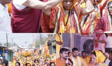 *कुनकुरी में भक्ति की बयार: भव्य कलश यात्रा के साथ राम कथा महोत्सव का शुभारंभ*  *15 हजार श्रद्धालुओं की मौजूदगी में गूंजा रामनाम, नगर हुआ भक्तिमय*