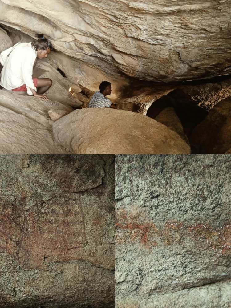 जशपुर के गढ़पहाड़ की गुफा में मिले प्रागैतिहासिक शैलचित्र  जयमरगा (जशपुर) में आदिम मानव की कला और जीवन के प्रमाण