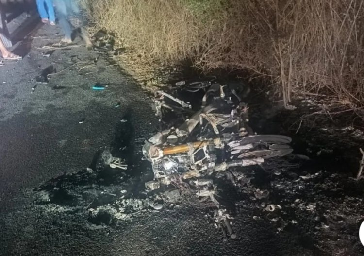 तेज रफ्तार का कहर: कार-बाइक भिड़ंत के बाद लगी आग, 3 युवक जिंदा जले, हालत नाजुक