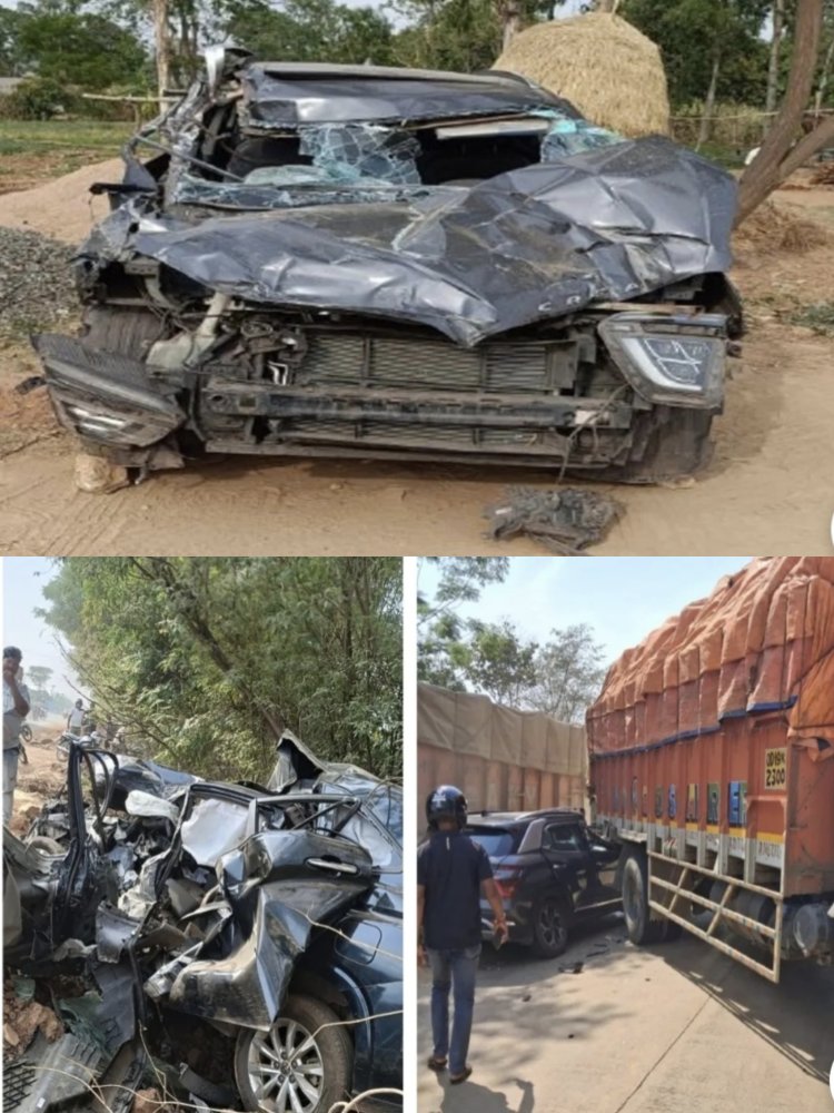 *एनएच 43 में तेज रफ्तार का कहर: दो कारों की ट्रक से भिड़ंत, 7 घायल, 6 की हालत नाजुक*