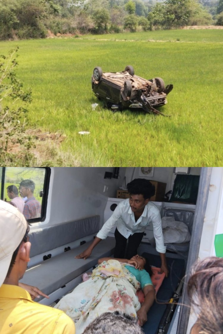 झपकी बनी हादसे की वजह, तेज रफ्तार कार पुलिया से टकराकर खेत में पलटी