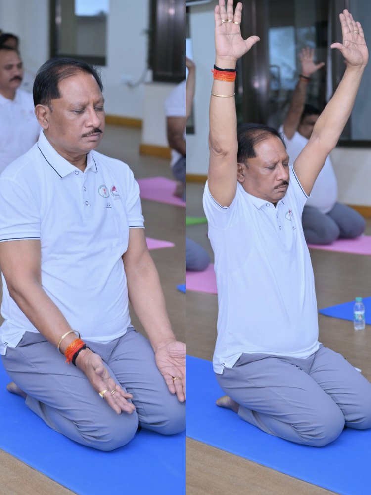 *चिंतन शिविर 3.0 : योग से हुई नई सुबह, मुख्यमंत्री विष्णु देव साय ने दिया स्वस्थ और संतुलित जीवन का संदेश*