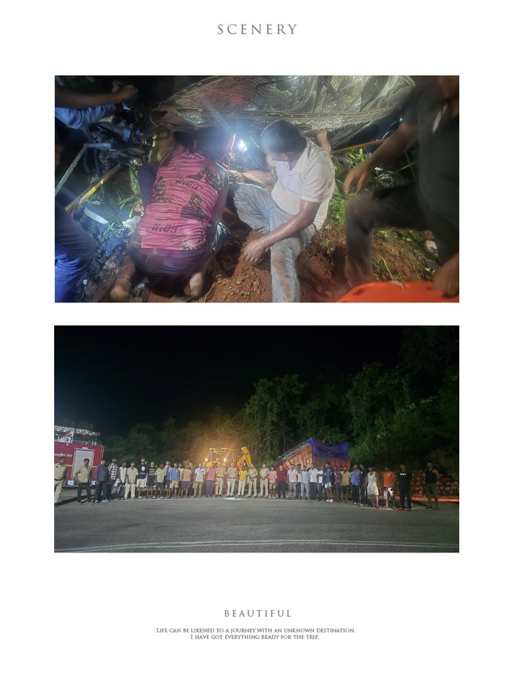 *लोरो घाट में भीषण सड़क हादसा, जशपुर पुलिस के रेस्क्यू से ट्रक में फंसे तीन लोगों की बची जान*