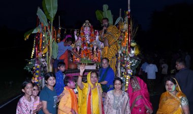 *मुख्यमंत्री निवास बगिया में विराजे गणपति बप्पा को धूमधाम से दी गई विदाई*