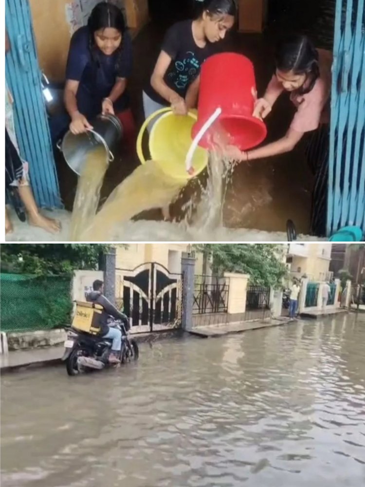*अंबिकापुर में भारी बारिश, शहर के घुटरापारा के दर्जनों घरों में घुसा बारिश का पानी*