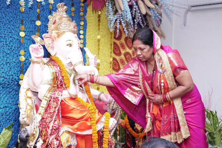 *मुख्यमंत्री निवास बगिया में विराजे गणपति महाराज, विधि-विधान से हुआ भगवान श्री गणेश की प्रतिमा का स्थापना एवं पूजन-अर्चन*