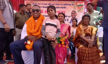 *एशियन गेम्स के कांस्य पदक विजेता अनिमेष कुजूर का कुनकुरी में भव्य स्वागत*